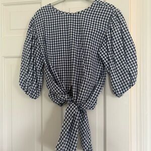 Blue Gingham Women's Top